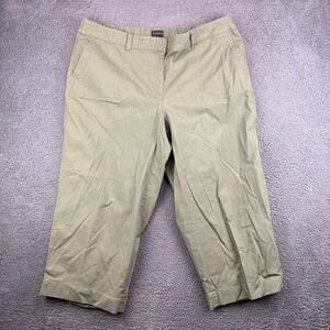 Talbots Womens Khaki Capri Pants Size‎ 20W Stretch Cotton Casual